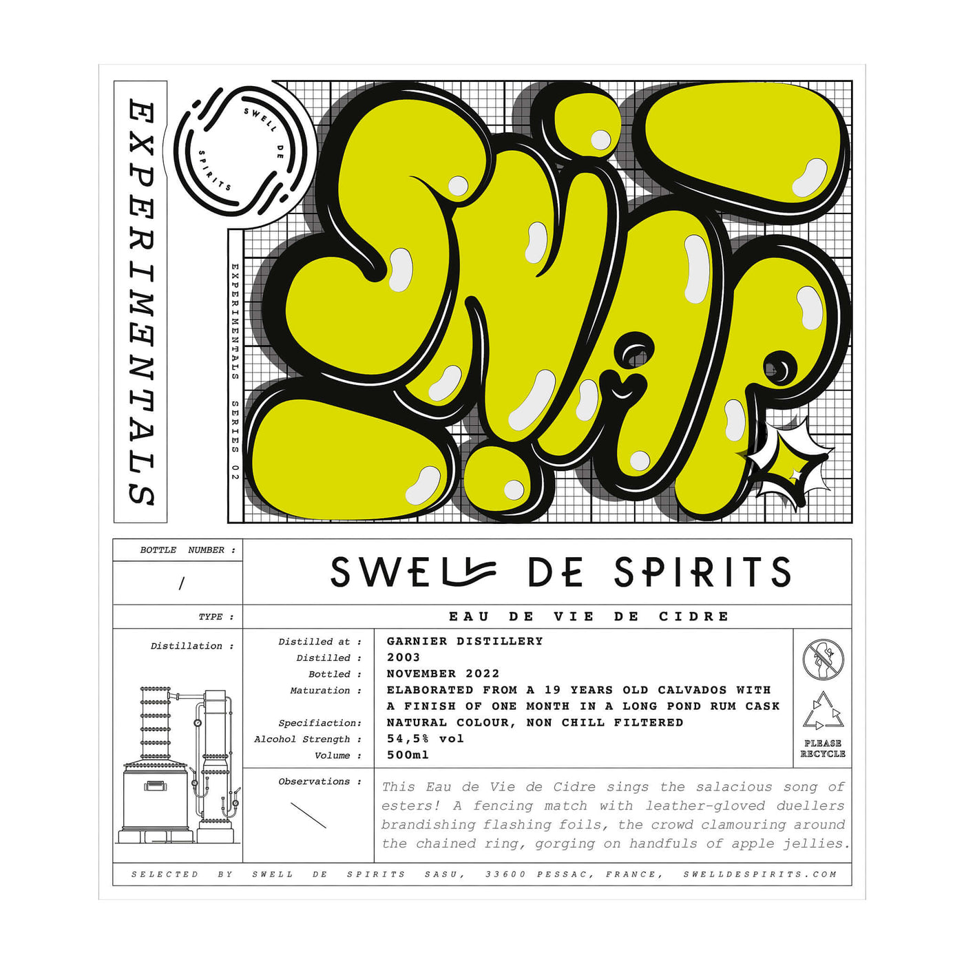 Swell de Spirits Experimentals #2 Garnier Eau de Vie de Cidre 2003 50cl (11/2022)