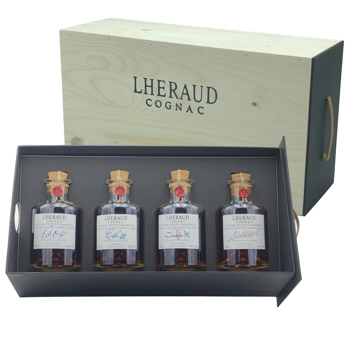 Cognac Lheraud Tasting Set 4x Vintage Cognac