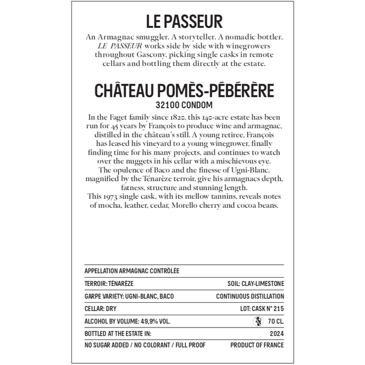 Le Passeur Château Pomès-Pébérère 1973 