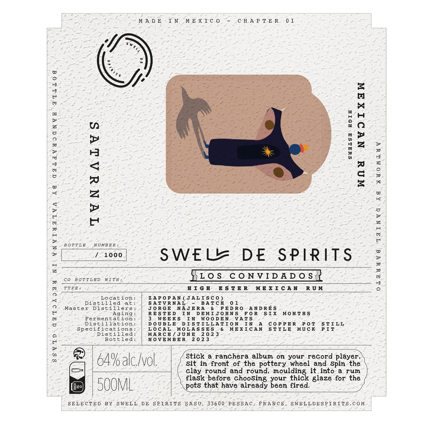 Swell de Spirits Los Convidados Mexican Rum #1 Satvrnal 50cl